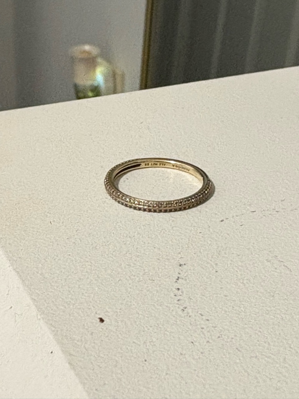 PANDORA Gold Tone Pave Stackable Ring